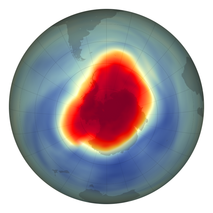 Antarctic ozone hole in 2000